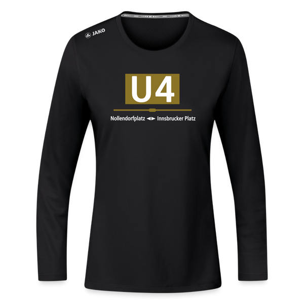 U4 - Frauen Sport Langarmshirt - Schwarz