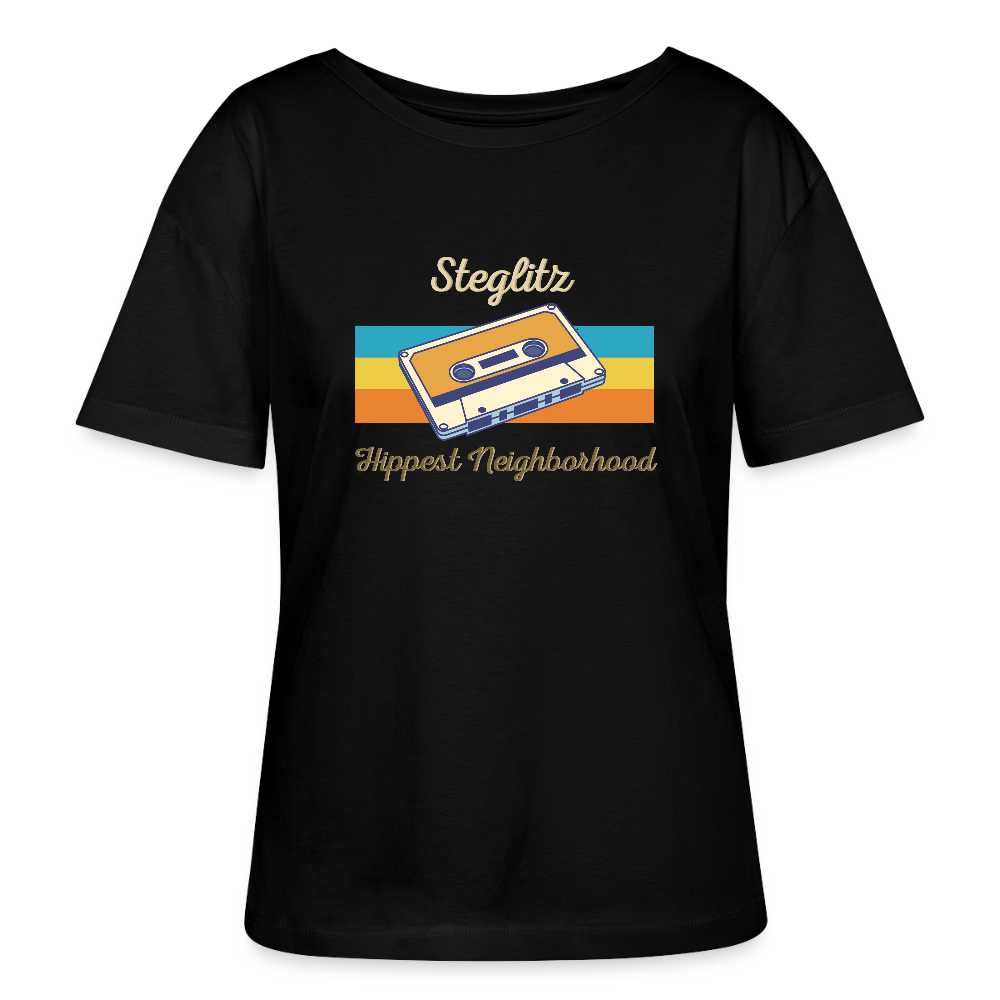 Steglitz Hippest Neighborhood - Relaxed Rundhals Frauen Bio-T-Shirt - Schwarz