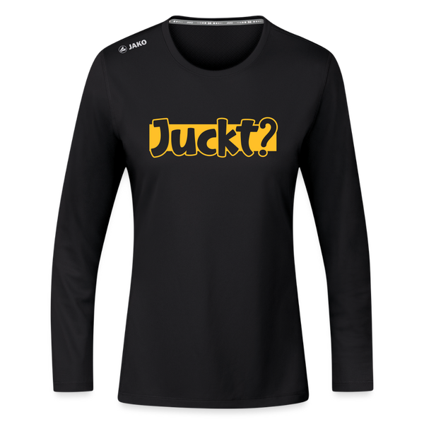 Juckt? - Frauen Sport Langarmshirt - Schwarz