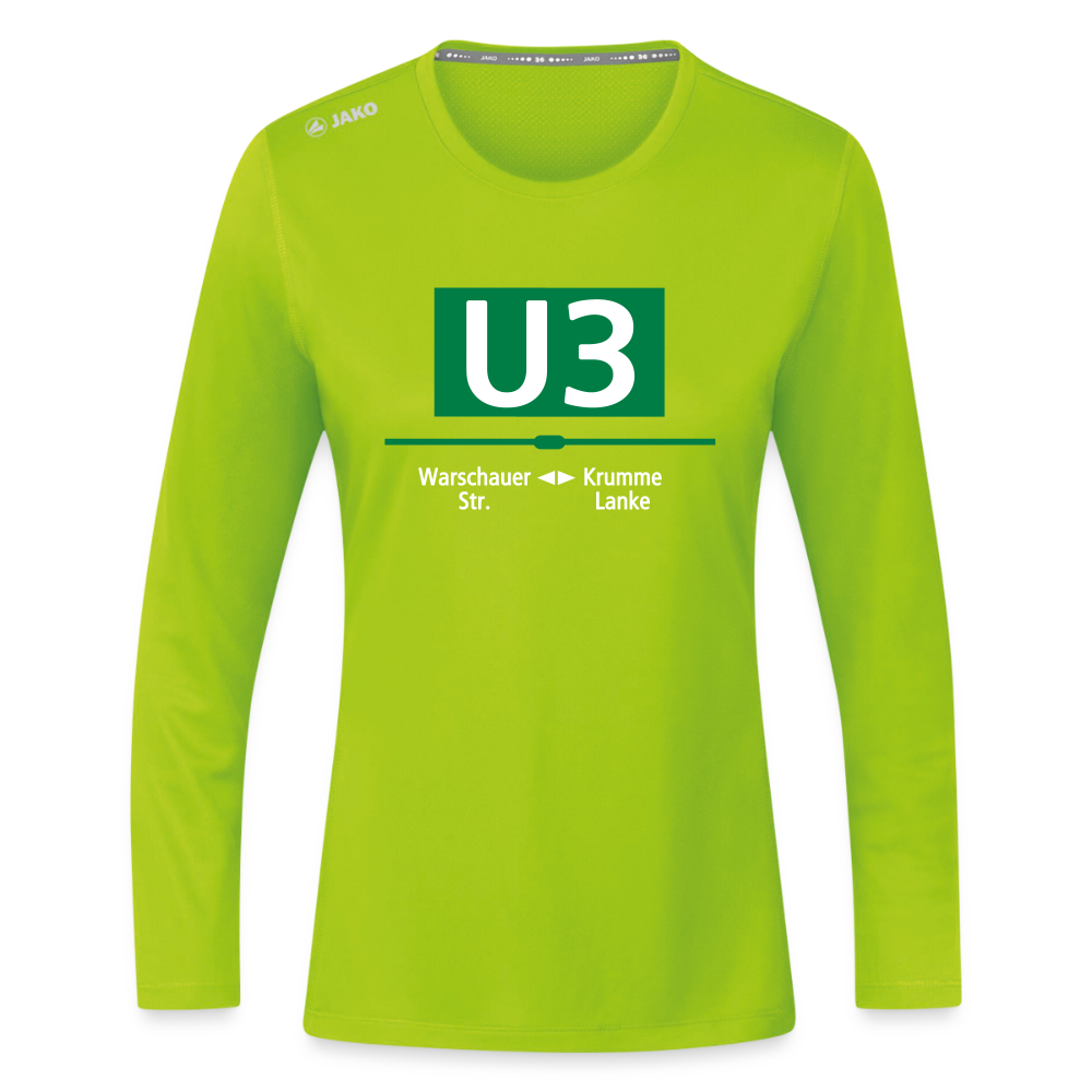 U3 - Frauen Sport Langarmshirt - Neongrün
