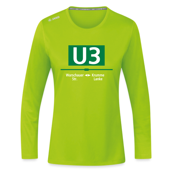 U3 - Frauen Sport Langarmshirt - Neongrün