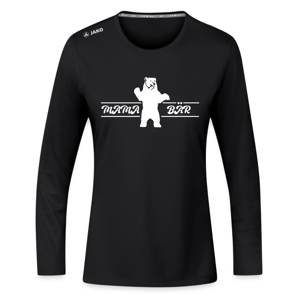 Mama Bär - Frauen Sport Langarmshirt - Schwarz