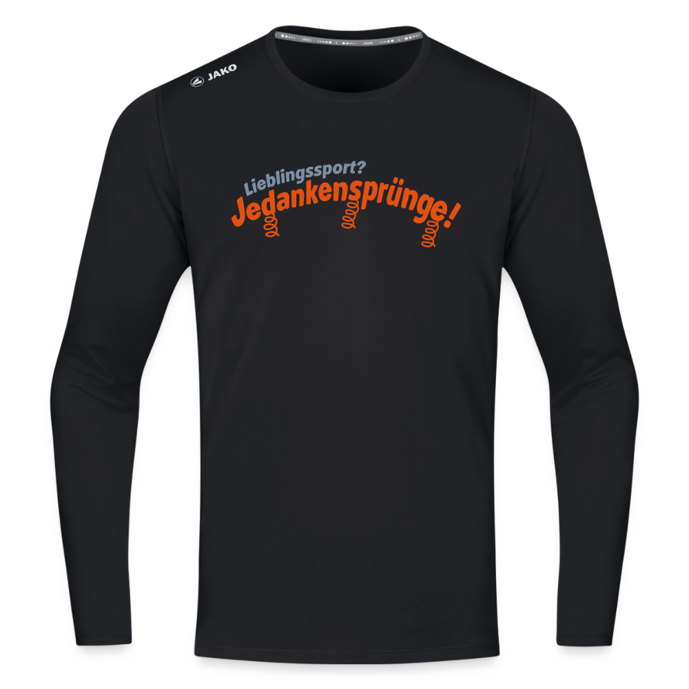 Lieblingssport? Jedankensprünge! - Männer Sport Langamshirt - Schwarz
