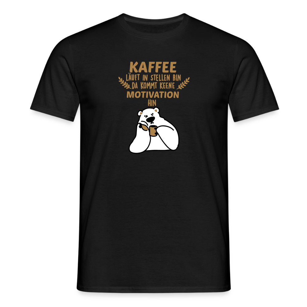 Kaffee motiviert - Männer Premium T-Shirt - Schwarz
