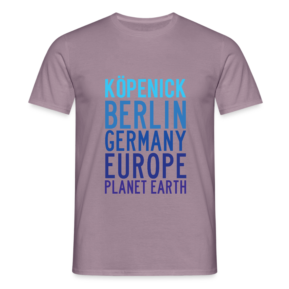 Köpenick Planet Earth - Männer Premium T-Shirt - Lilagrau 