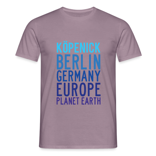 Köpenick Planet Earth - Männer Premium T-Shirt - Lilagrau 