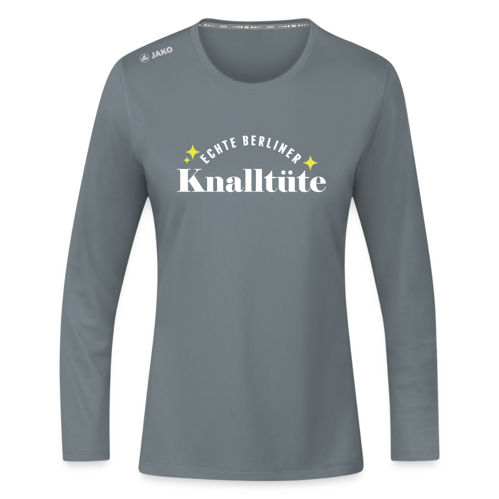 Knalltüte - Frauen Sport Langarmshirt - Grau