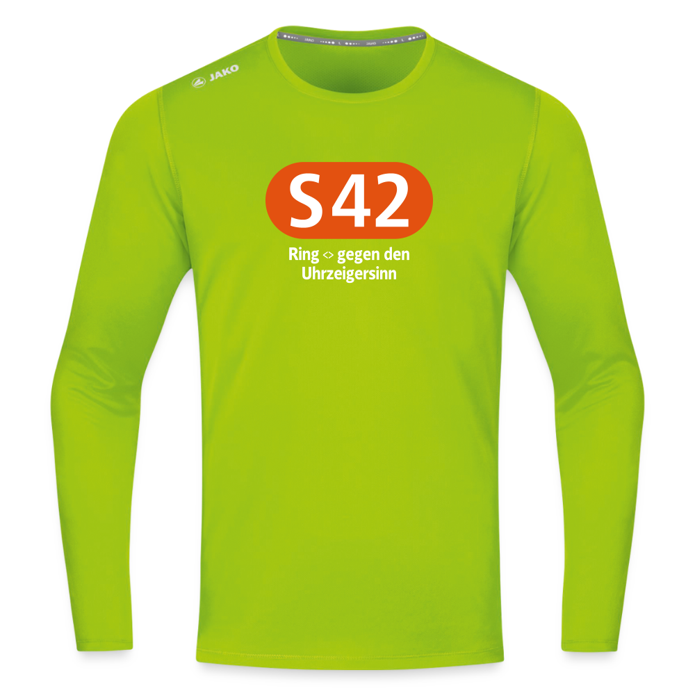 S42 - Männer Sport Langamshirt - Neongrün