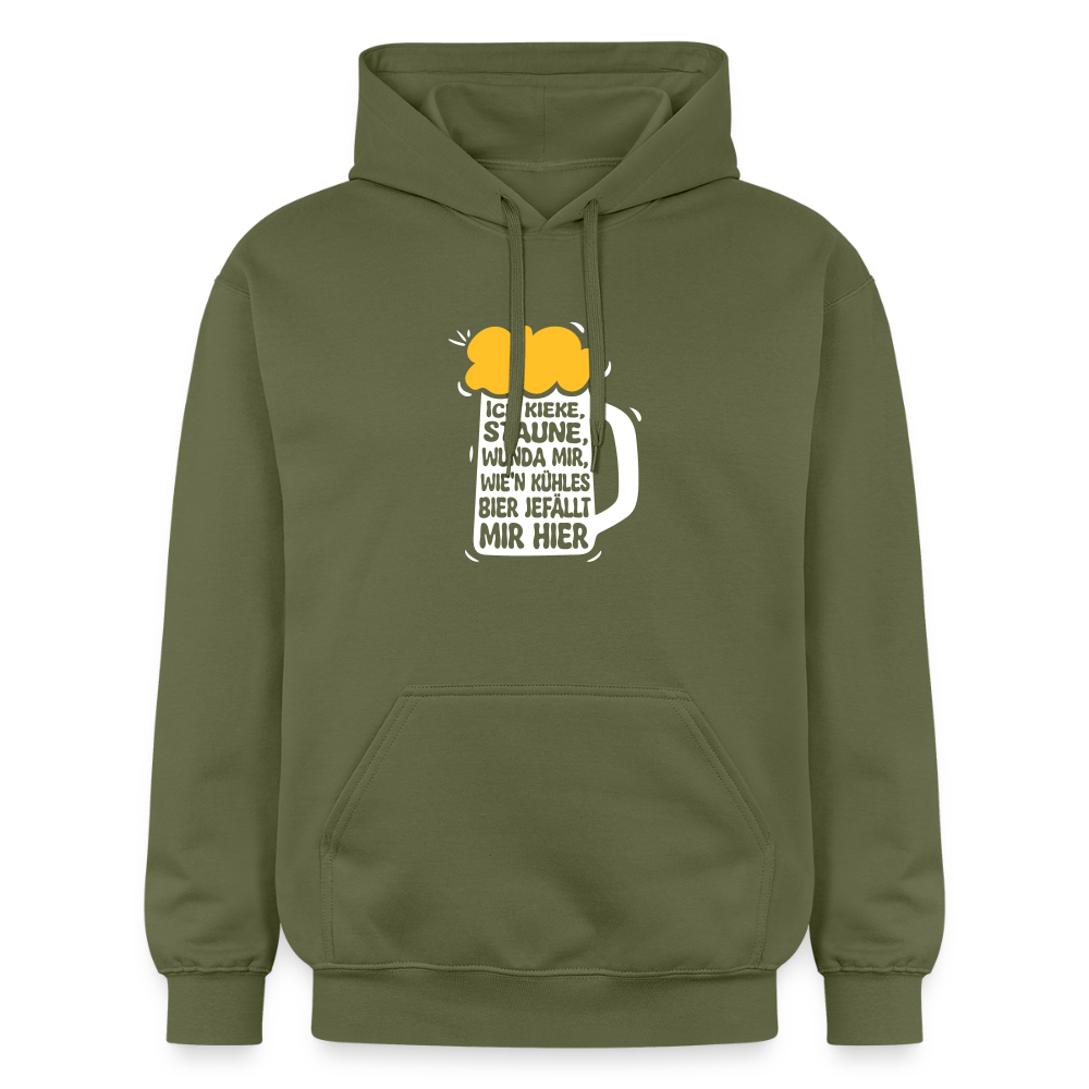 Ick kieke, staune, wunda mir, wie'n kühles Bier jefällt mir hier - Hoodie - Militärgrün
