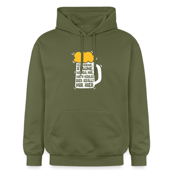 Ick kieke, staune, wunda mir, wie'n kühles Bier jefällt mir hier - Hoodie - Militärgrün