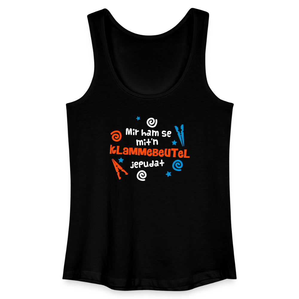 Mit'n Klammabeutel jepudat - Frauen Bio Tank Top - Schwarz
