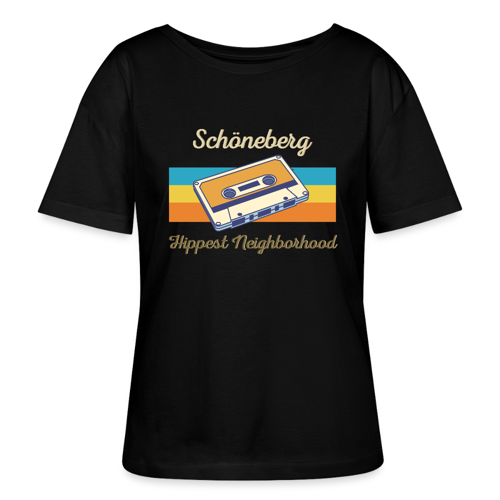 Schöneberg Hippest Neighborhood - Relaxed Rundhals Frauen Bio-T-Shirt - Schwarz