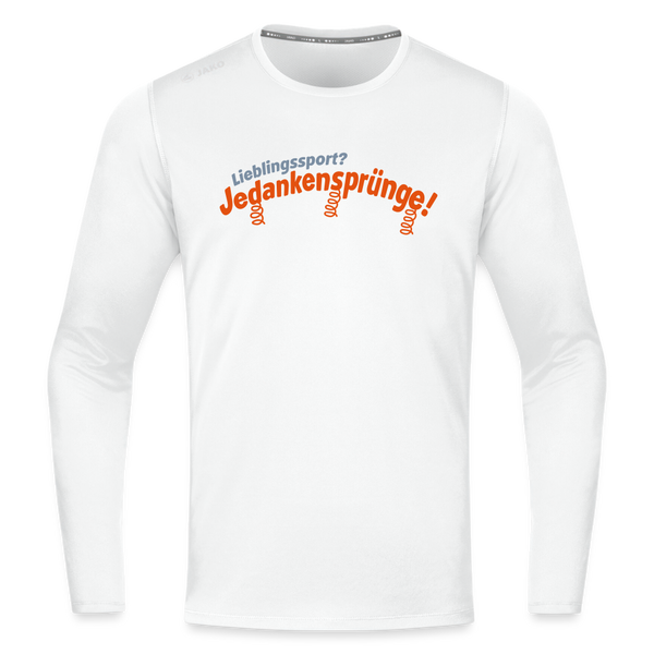 Lieblingssport? Jedankensprünge! - Männer Sport Langamshirt - Weiß