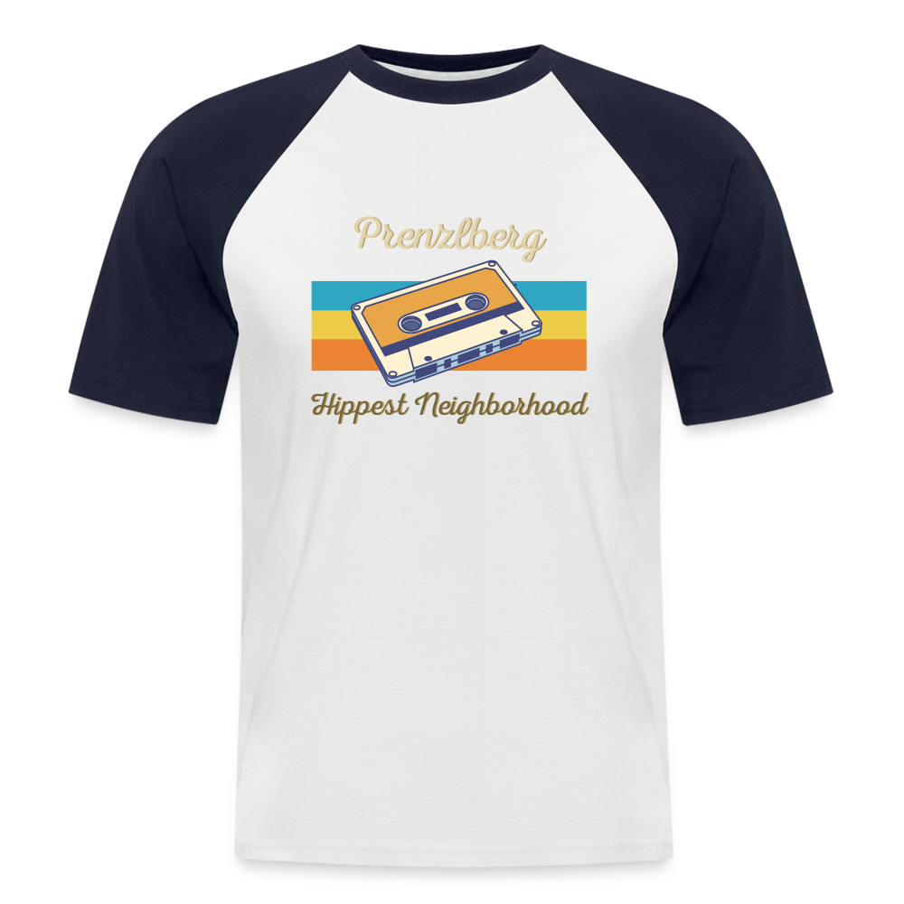 PrenzlBerg  Hippest Neighborhood - Männer Baseball T-Shirt - Weiß/Navy