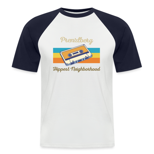 PrenzlBerg  Hippest Neighborhood - Männer Baseball T-Shirt - Weiß/Navy