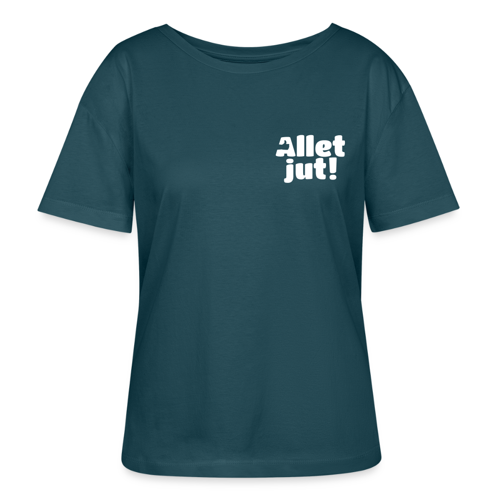 Allet Jut - Relaxed Rundhals Frauen Bio-T-Shirt - Dunkles Petrol