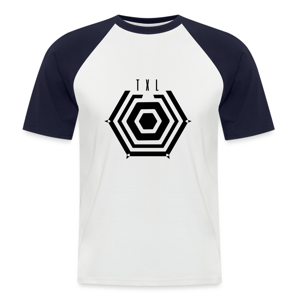 Tegel TXL Umrisse - Männer Baseball T-Shirt - Weiß/Navy