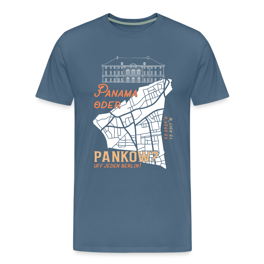 Panama oder Pankow - Männer Premium T-Shirt - Blaugrau