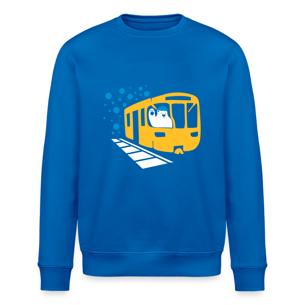Bär in U-Bahn Kommt - Unisex Bio Sweatshirt - Königsblau