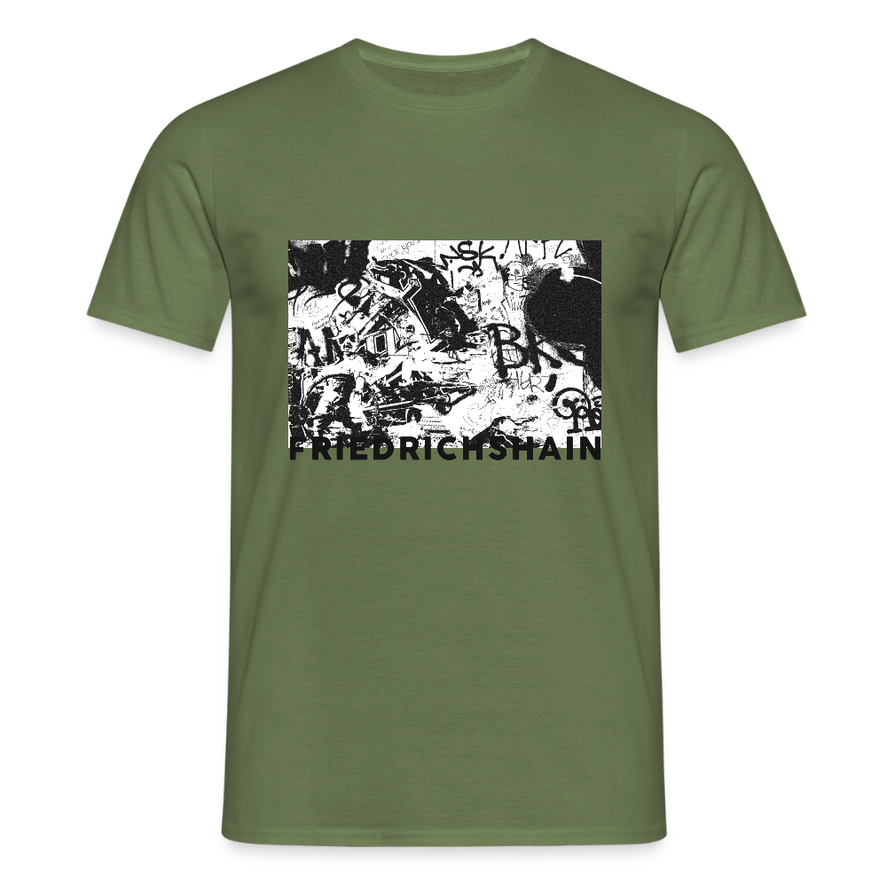 Friedrichshain Graffiti - Männer Premium T-Shirt - Militärgrün