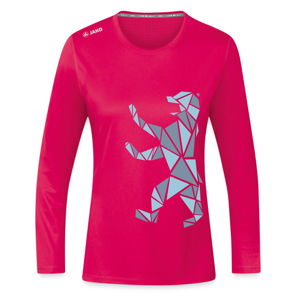 Berliner Bär Geometrie - Frauen Sport Langarmshirt - dunkles Pink