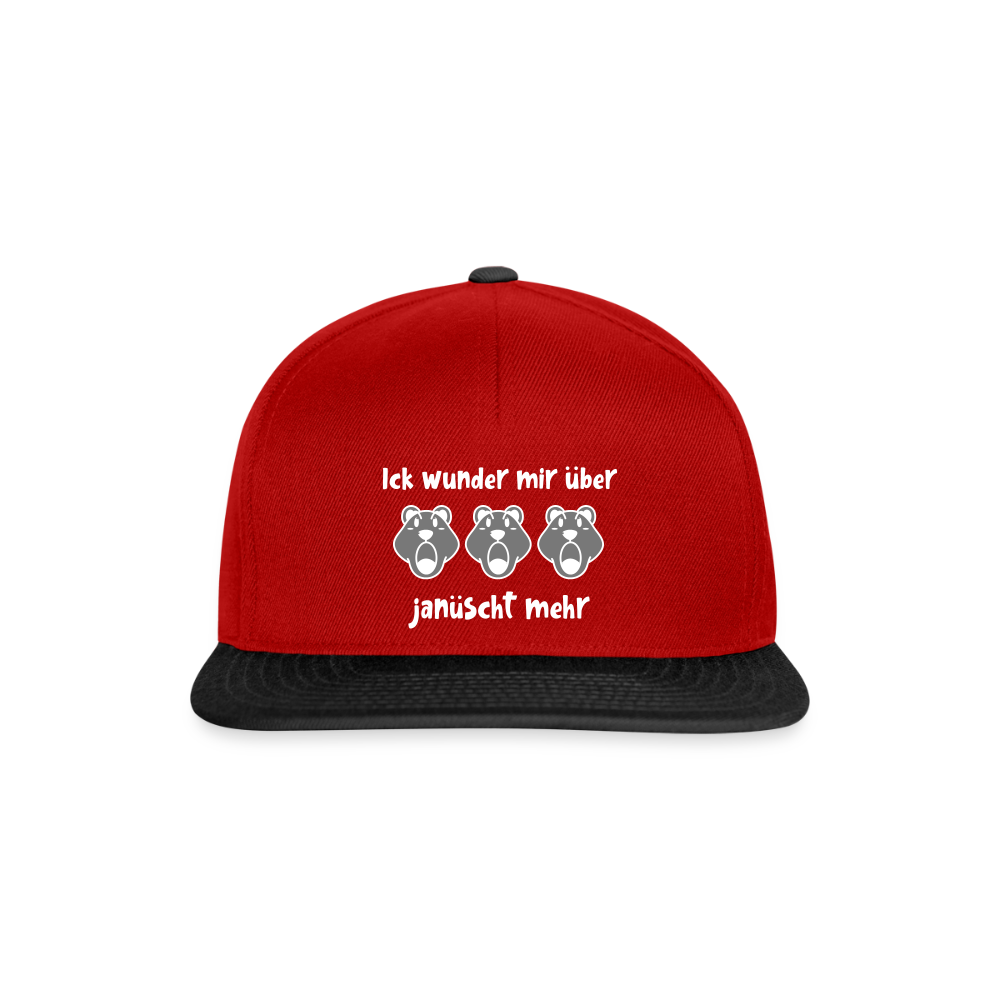 Ick wunder mir - Snapback Cap - Rot/Schwarz