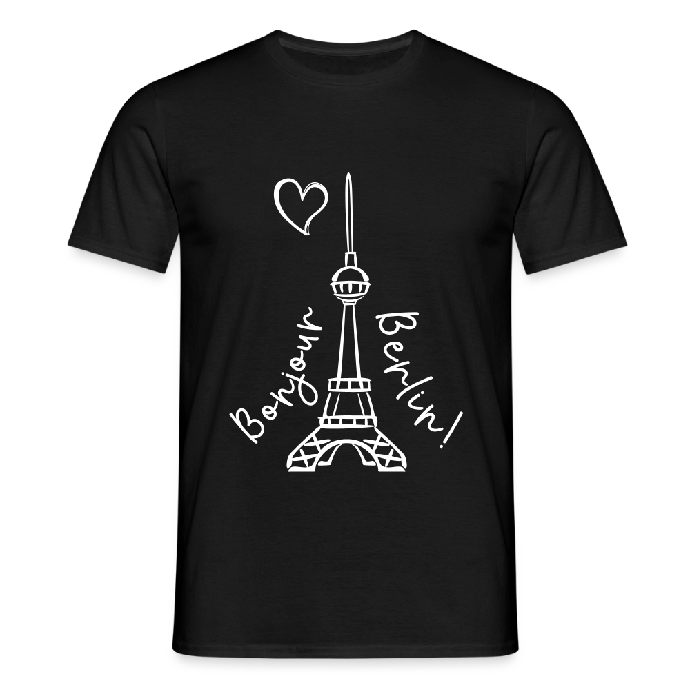 Eiffelturm in Berlin Bonjour - Männer Premium T-Shirt - Schwarz