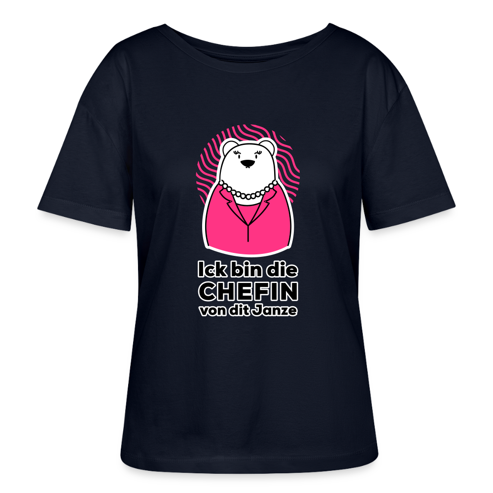 Chefin - Relaxed Rundhals Frauen Bio-T-Shirt - Navy