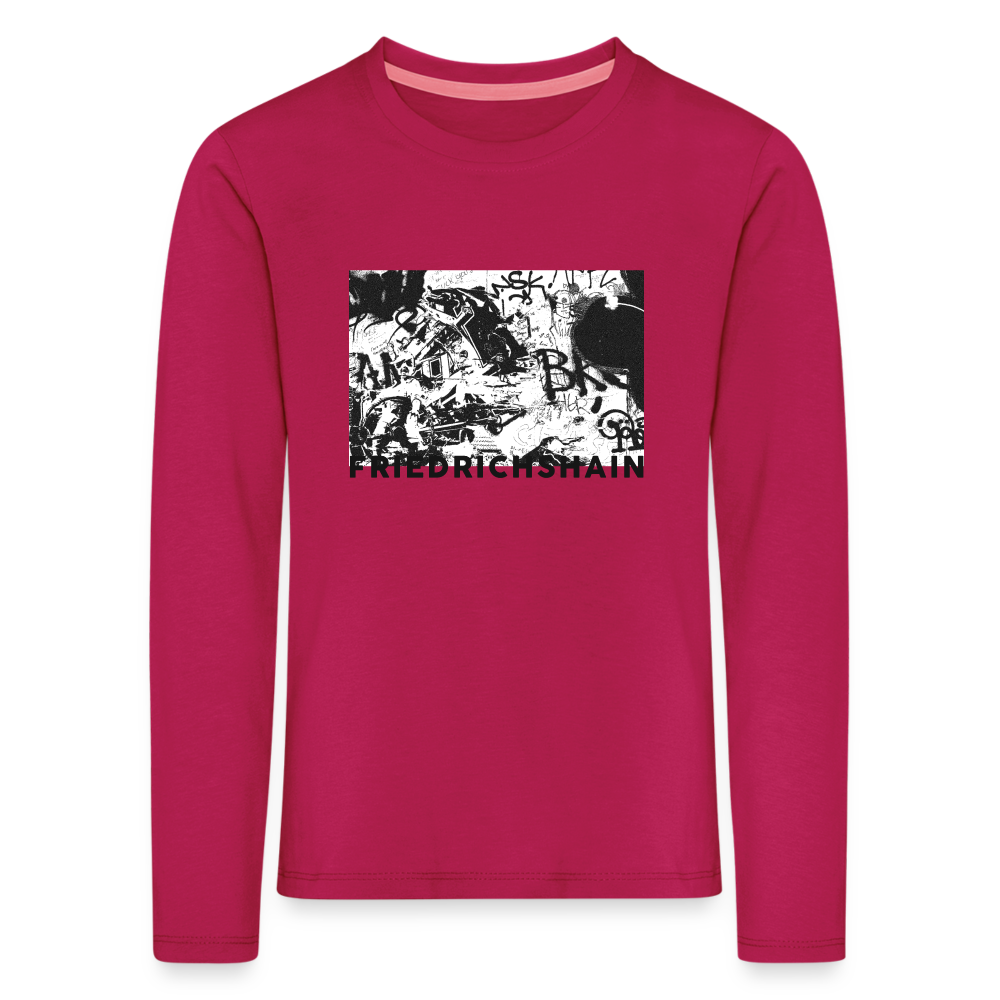 Friedrichshain Graffiti - Kinder Langarmshirt - dunkles Pink