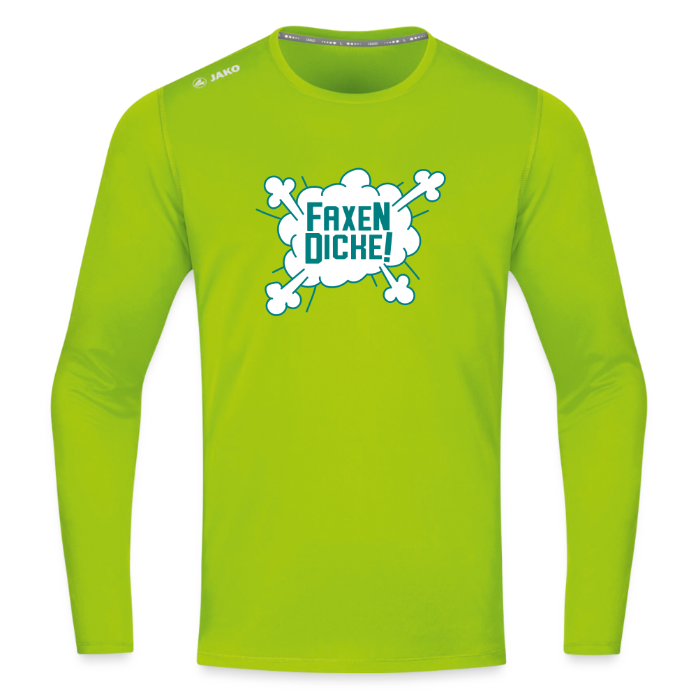 Faxen Dicke! - Männer Sport Langamshirt - Neongrün