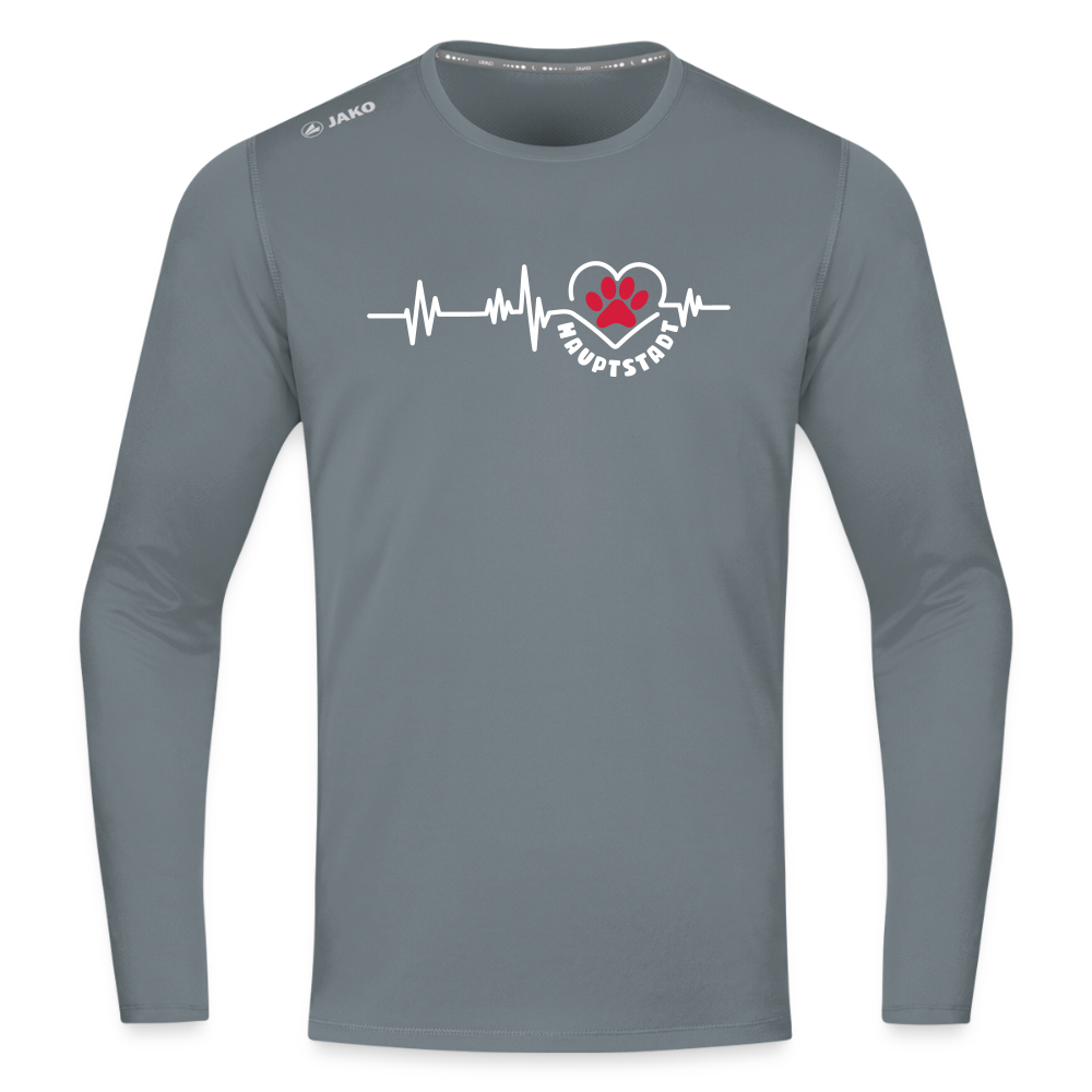 Haupstadt - Männer Sport Langamshirt - Grau