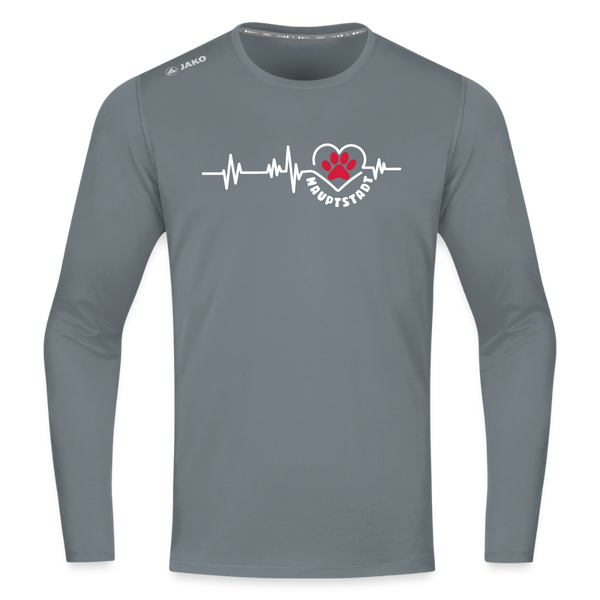Haupstadt - Männer Sport Langamshirt - Grau