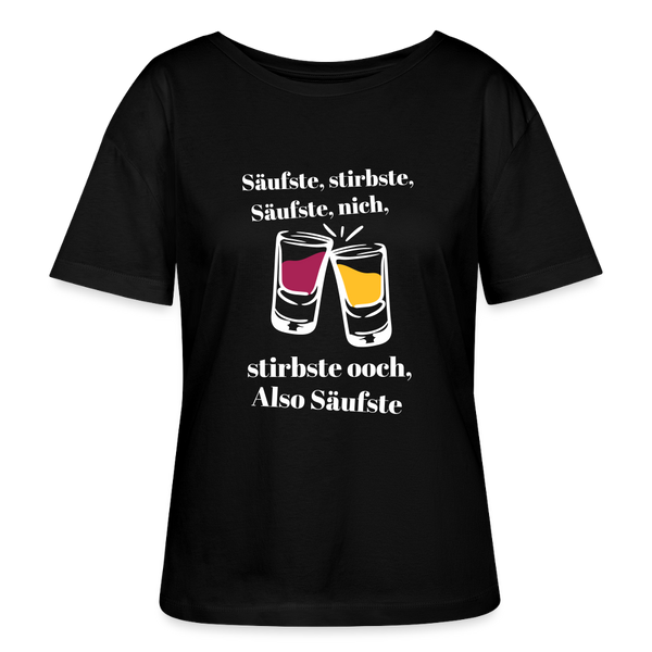 Säufste - Relaxed Rundhals Frauen Bio-T-Shirt - Schwarz