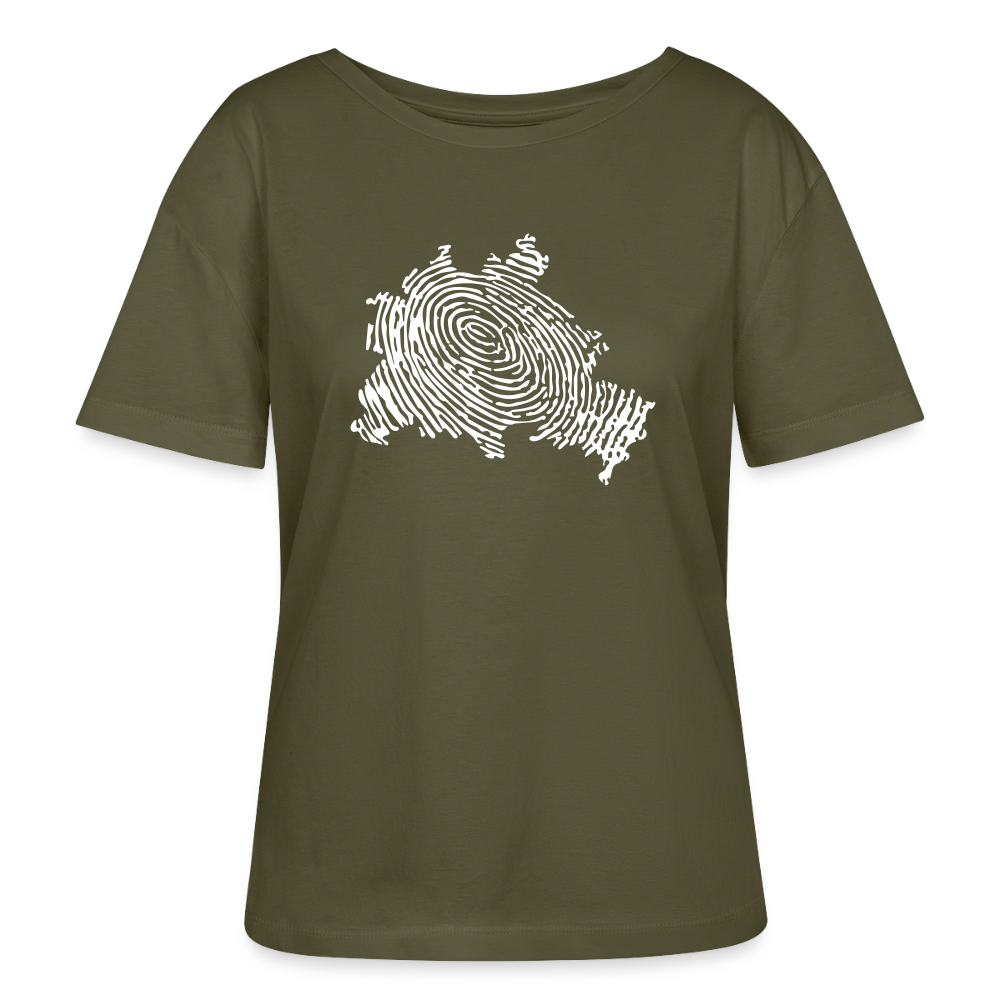 Berliner Finger - Relaxed Rundhals Frauen Bio-T-Shirt - Khaki