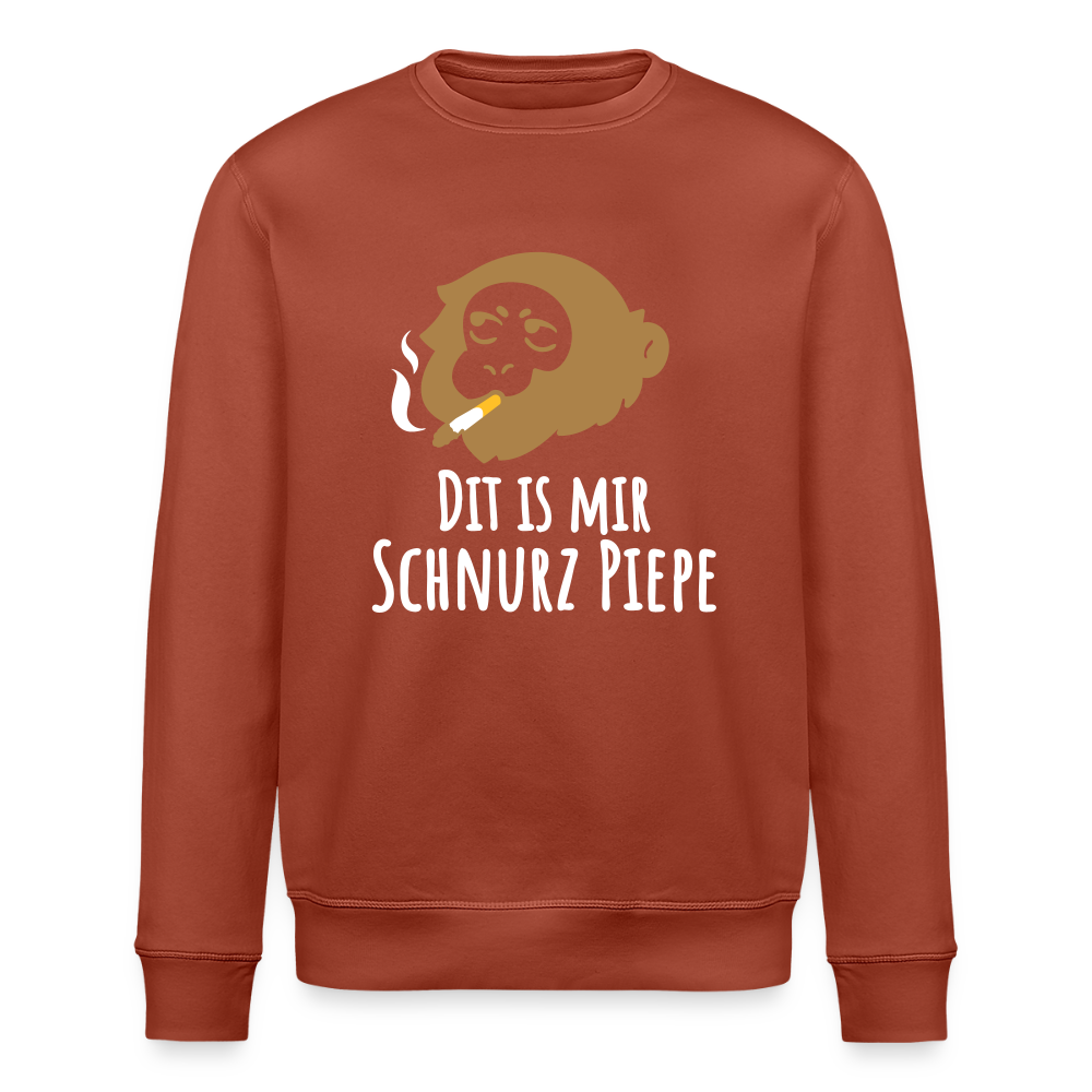 Dit is mir Schnurz Affe - Unisex Bio Sweatshirt - Terrakotta