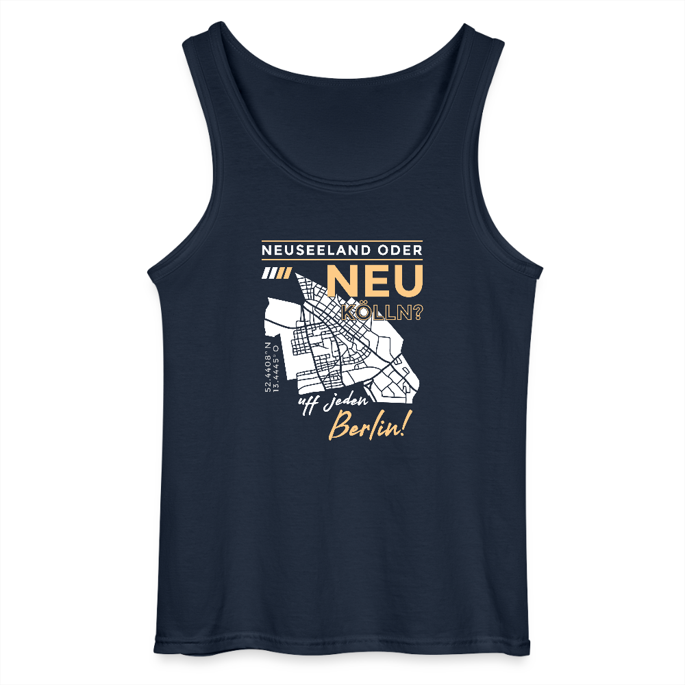Neuseeland oder Neukölln - Männer Tank Top - Navy