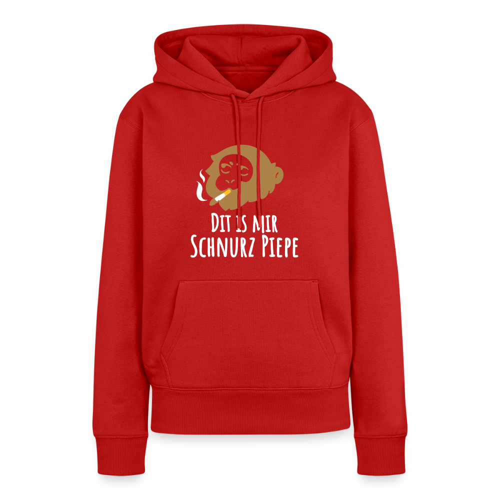 Dit is mir Schnurz Affe - Frauen Premium Hoodie - Rot