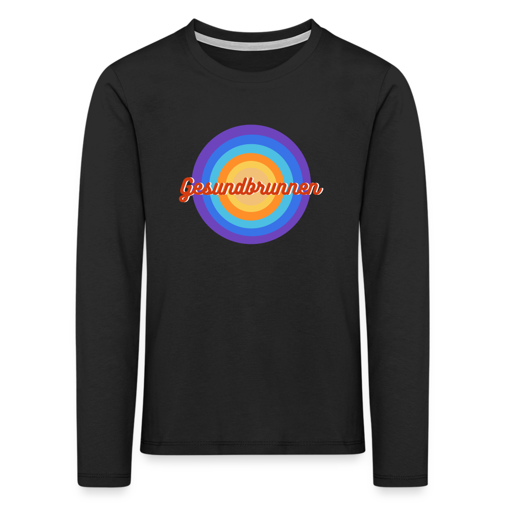 Gesundbrunnen Retro - Kinder Langarmshirt - Schwarz