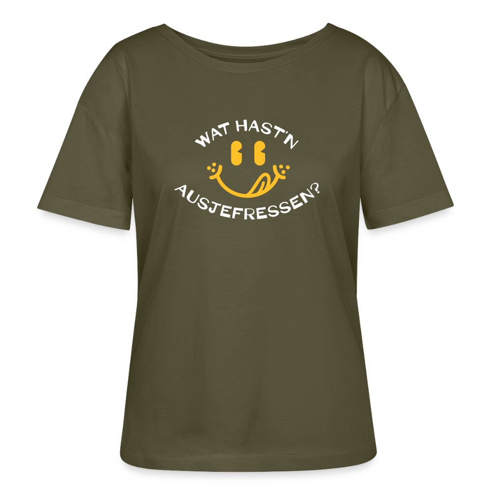 Wat Hast’n Ausjefressen - Relaxed Rundhals Frauen Bio-T-Shirt - Khaki