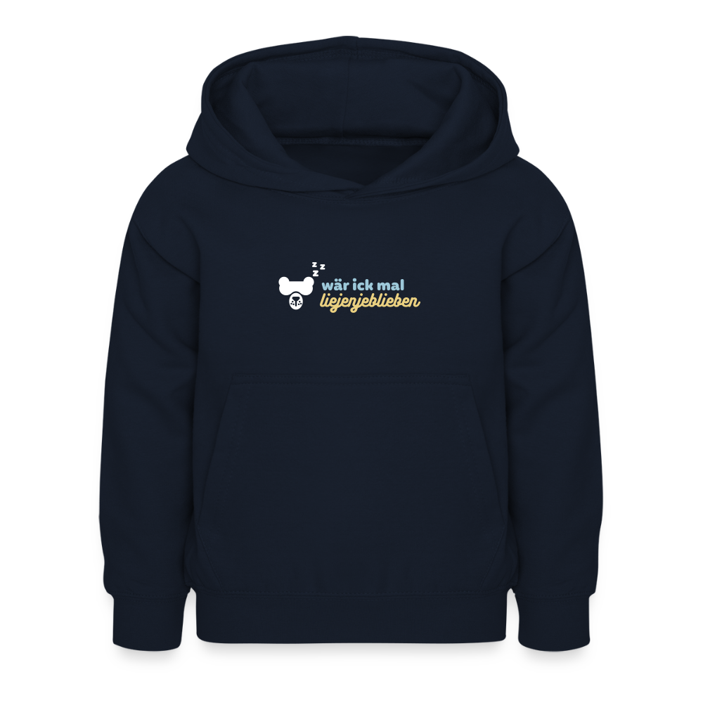wär ick mal liejenjeblieben - Kinder Hoodie - Navy