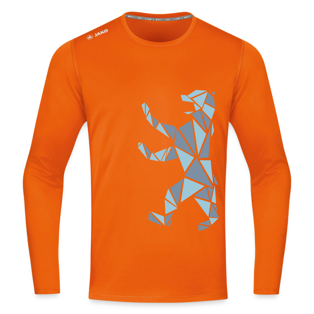 Berliner Bär Geometrie - Männer Sport Langamshirt - Neonorange