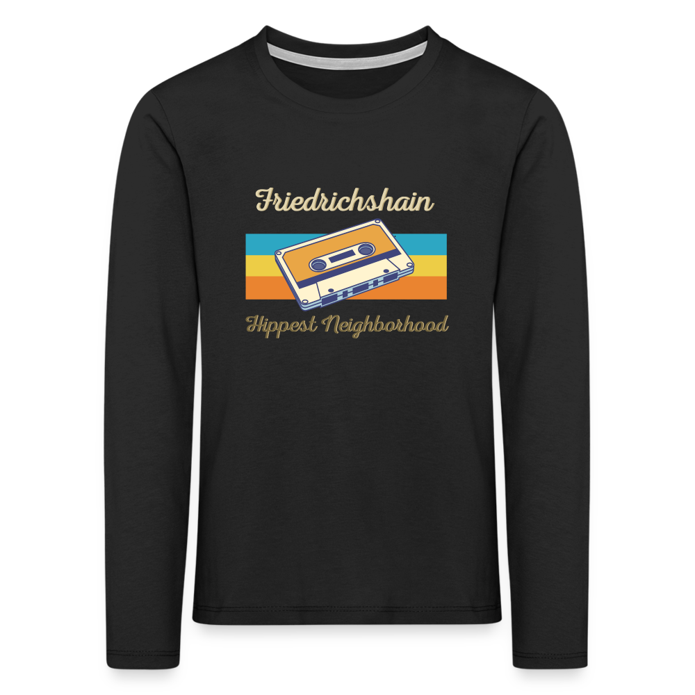 Friedrichshain Hippest Neighborhood - Kinder Langarmshirt - Schwarz
