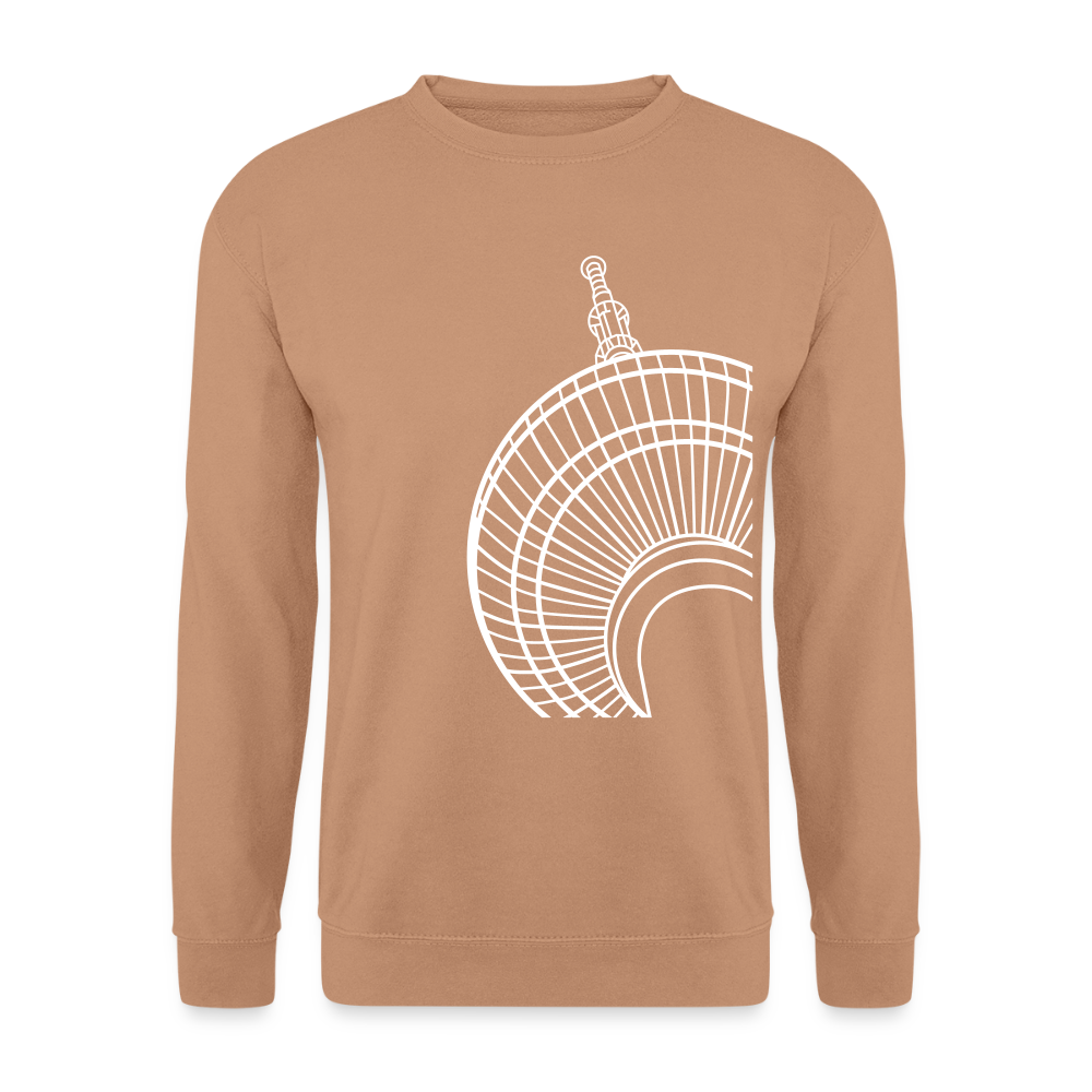 Der Turm von unten - weiß - Unisex Pullover - Mocca