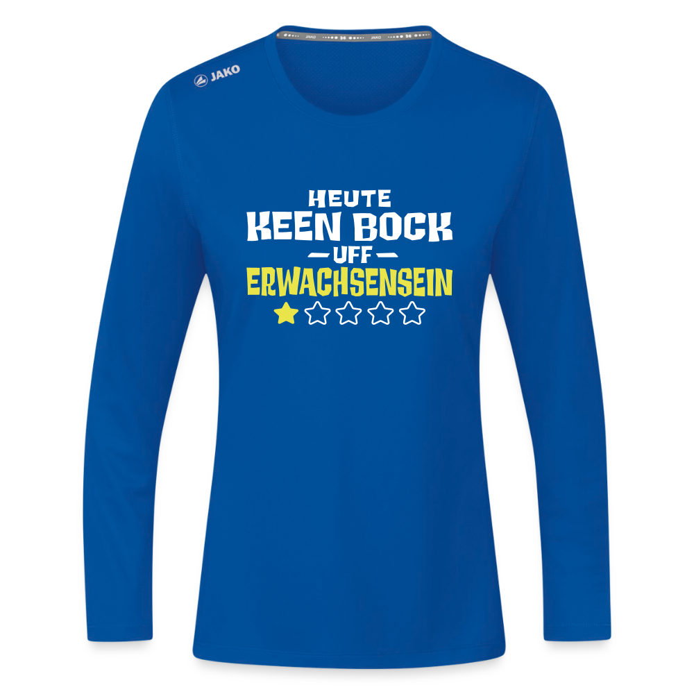 Keen Bock uff Erwachsensein - Frauen Sport Langarmshirt - Royalblau