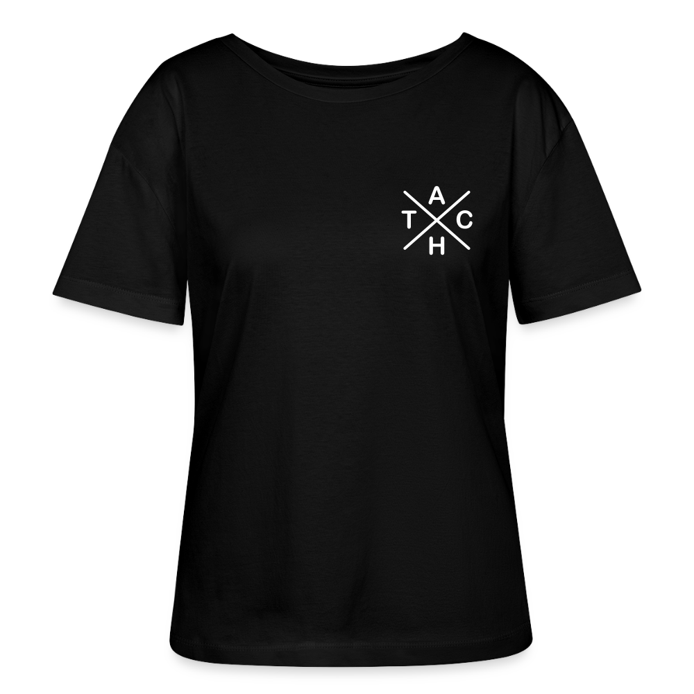Tach X - Relaxed Rundhals Frauen Bio-T-Shirt - Schwarz