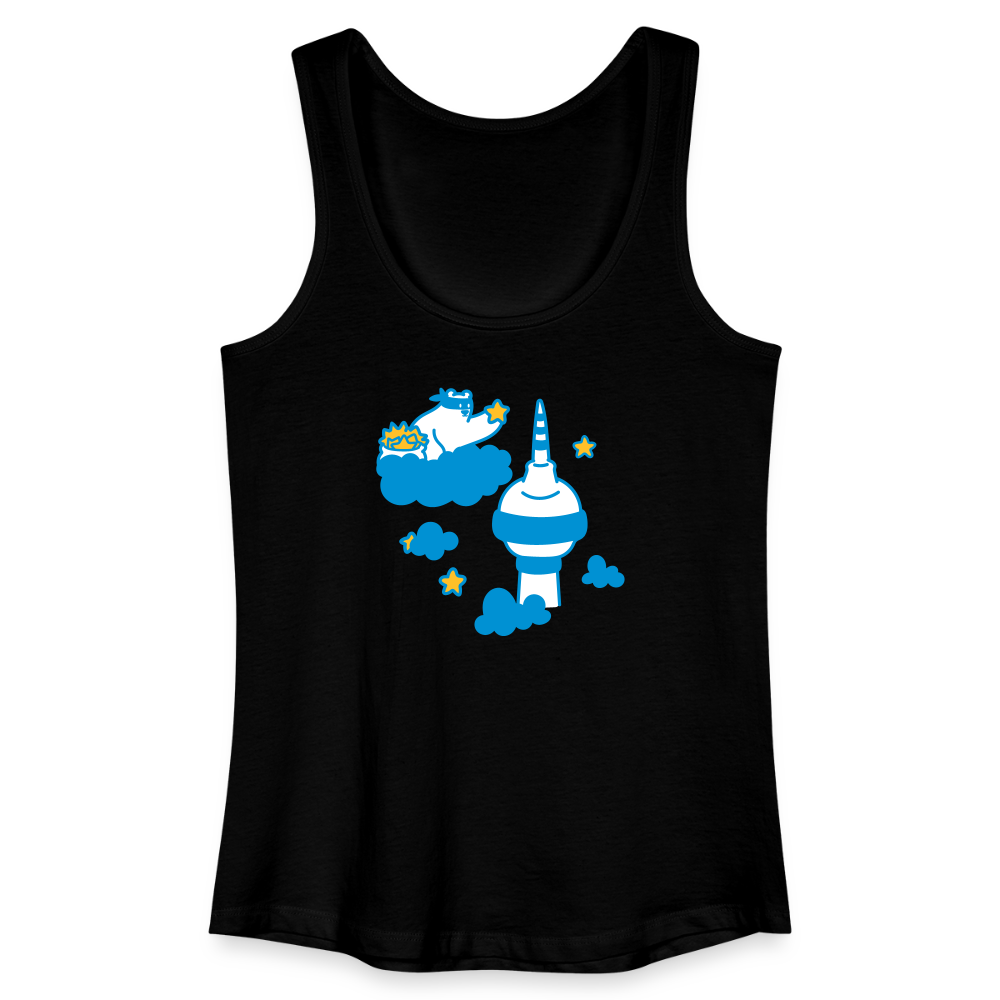 Berliner Bär bei Nacht - Frauen Bio Tank Top - Schwarz