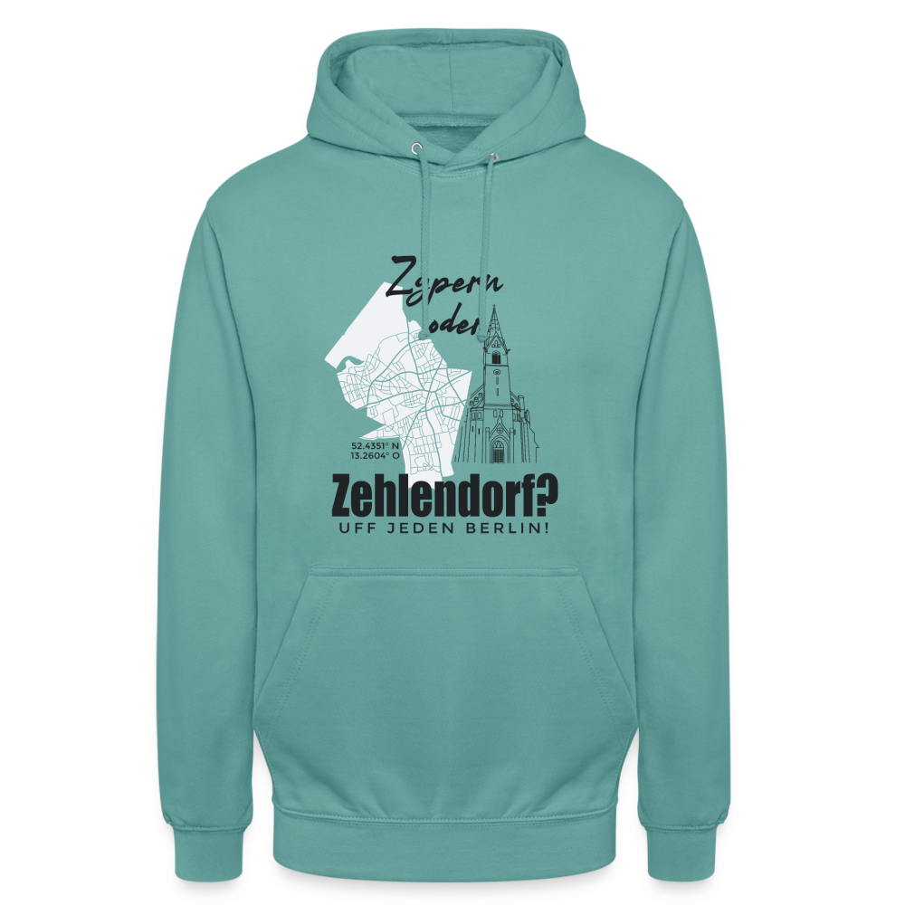 Zypern oder Zehlendorf - Unisex Hoodie - Pastelltürkis