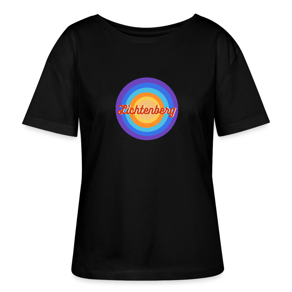 Lichtenberg Retro - Relaxed Rundhals Frauen Bio-T-Shirt - Schwarz