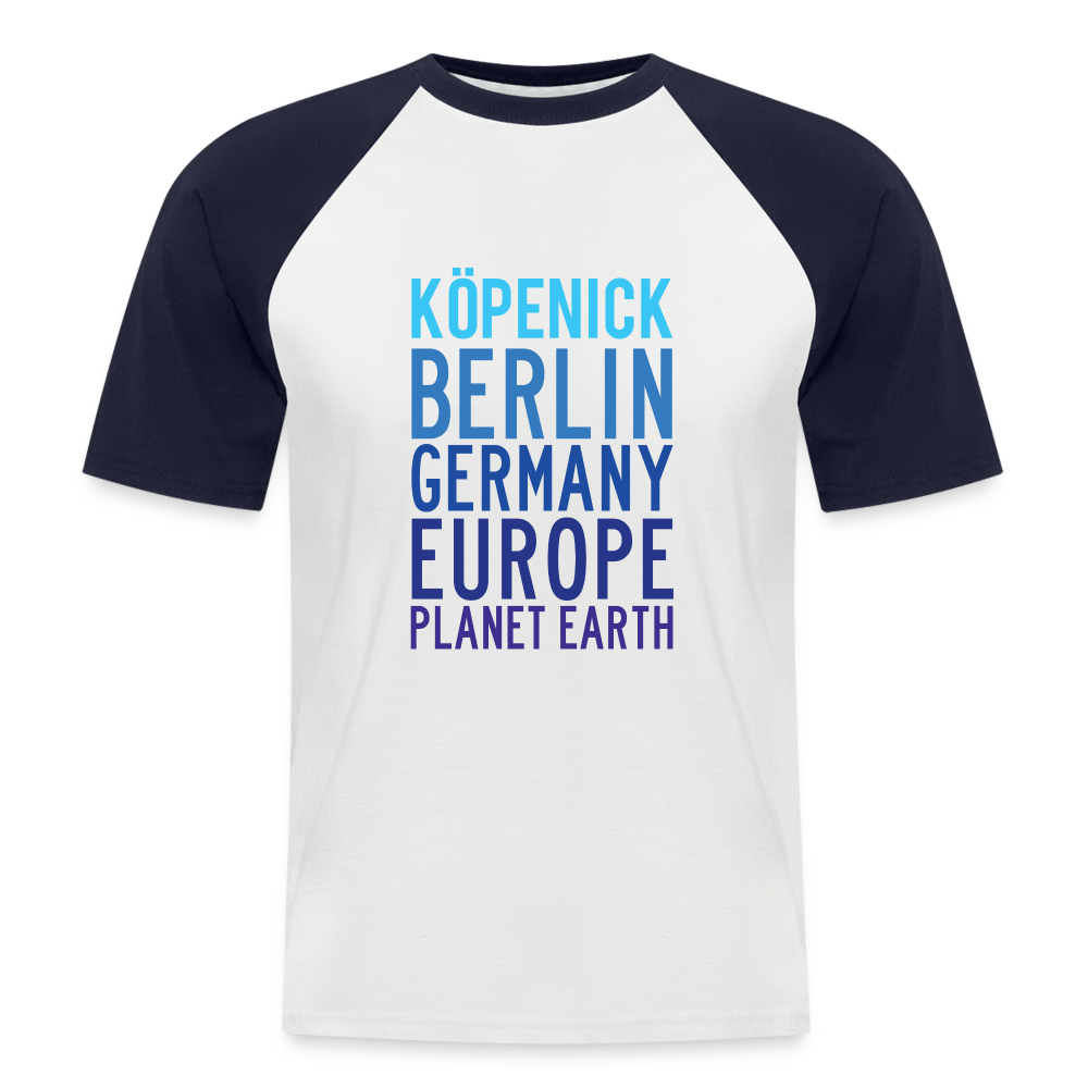 Köpenick Planet Earth - Männer Baseball T-Shirt - Weiß/Navy