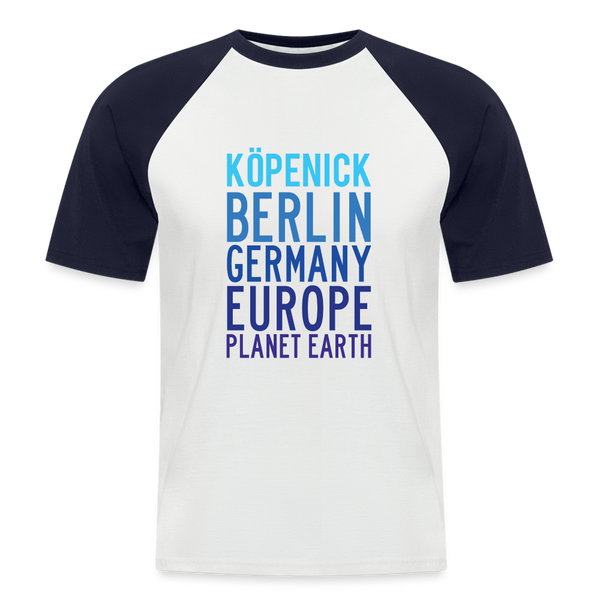Köpenick Planet Earth - Männer Baseball T-Shirt - Weiß/Navy